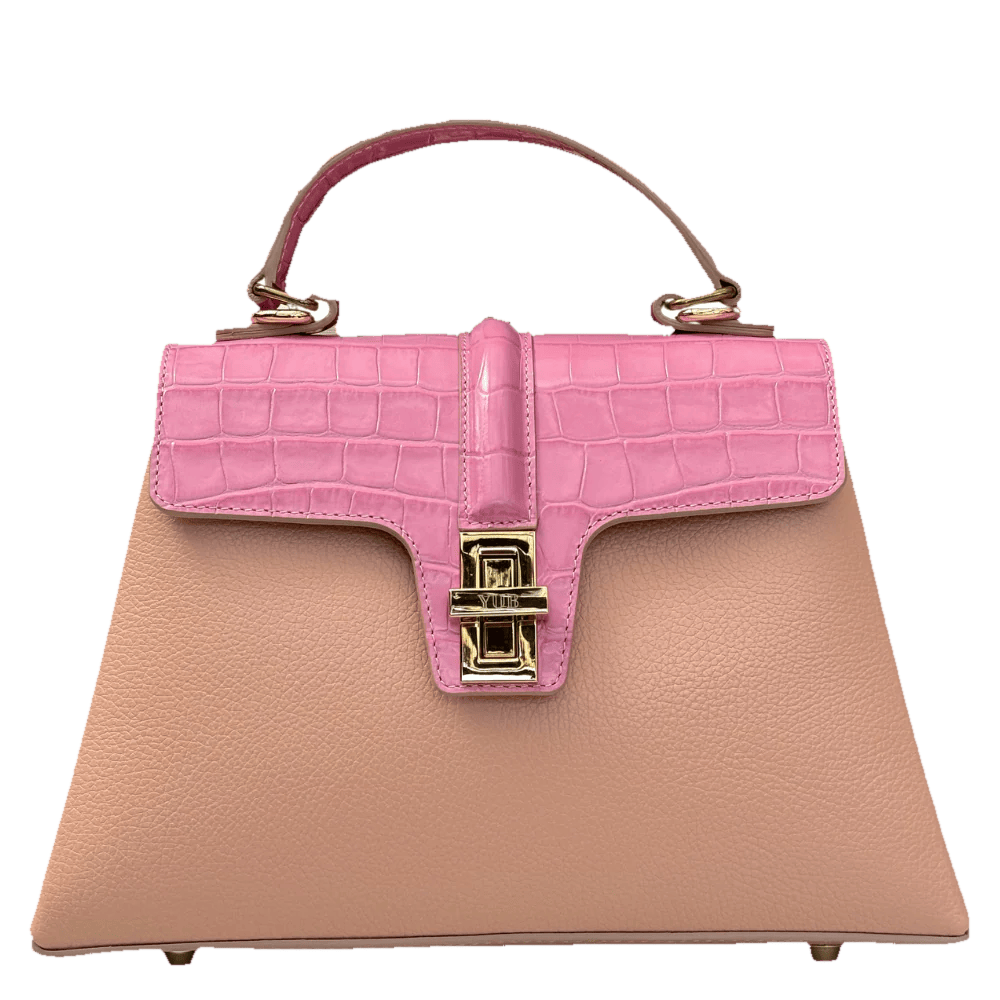 The Monaco, Dubai edition, blush leather with a pink crocodile embossed flap