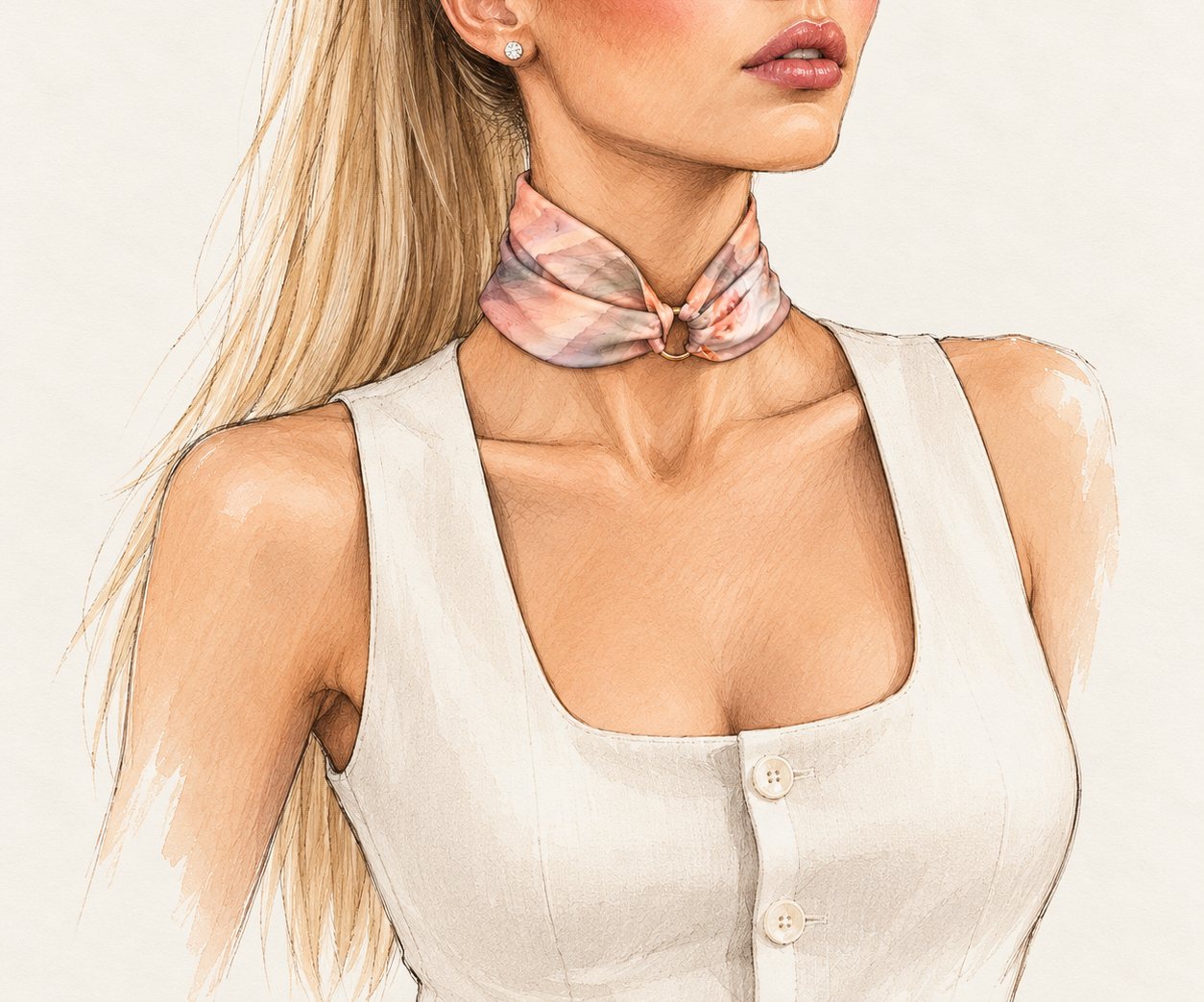 Twilly worn: the choker